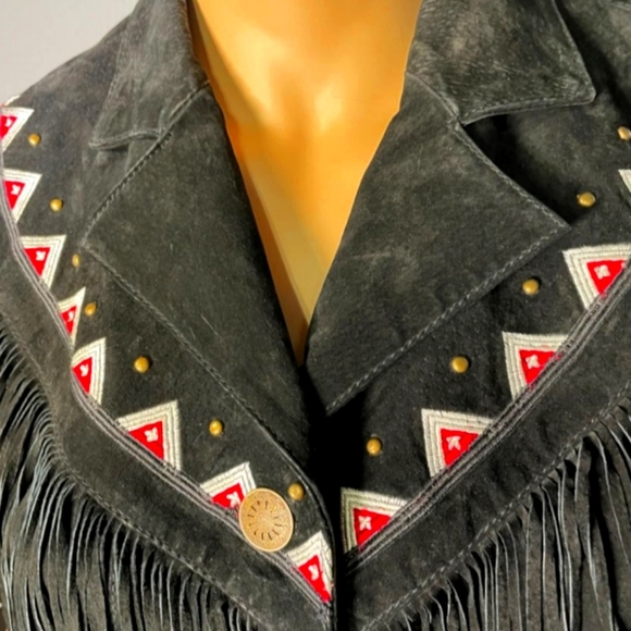 🤠Vintage Suede Western Jacket w/ Fringe🤠 - Picture 9 of 14